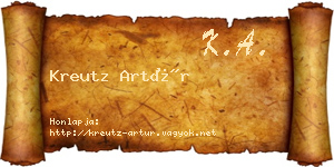 Kreutz Artúr névjegykártya